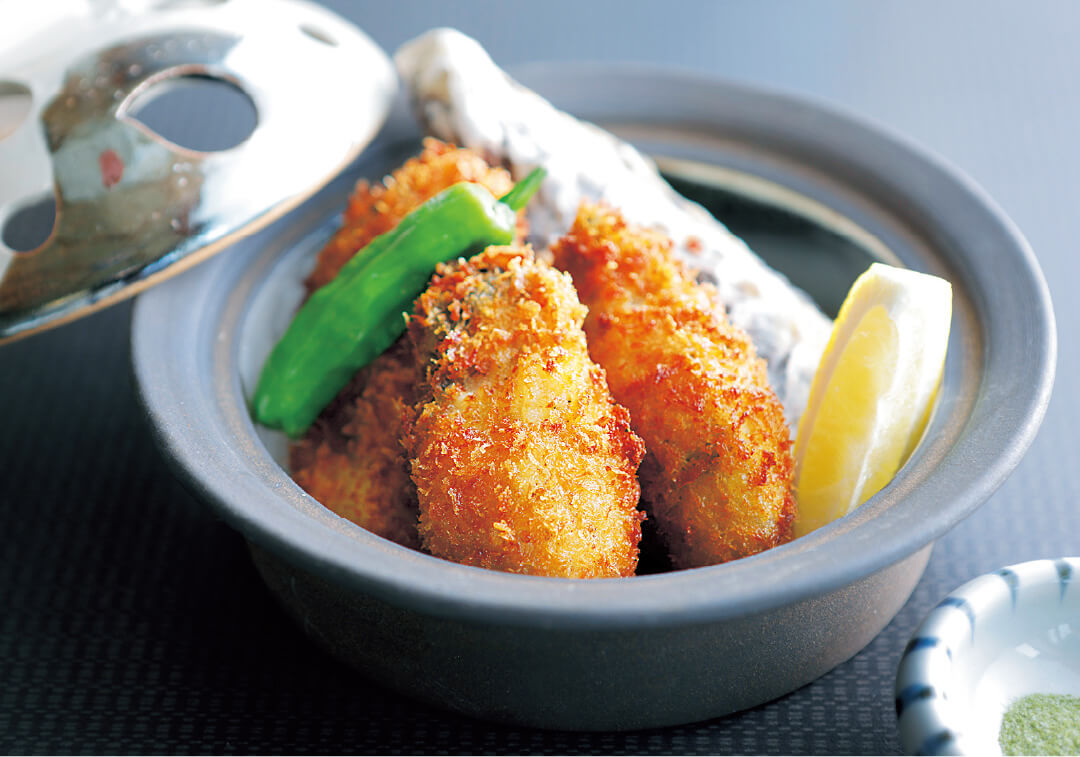 坂越産カキフライなど牡蠣尽くしの会席は12月~3月